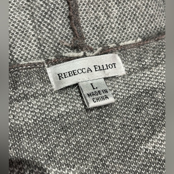Rebecca Elliot Open Cardigan Grey and White Sweater - Picture 3 of 7